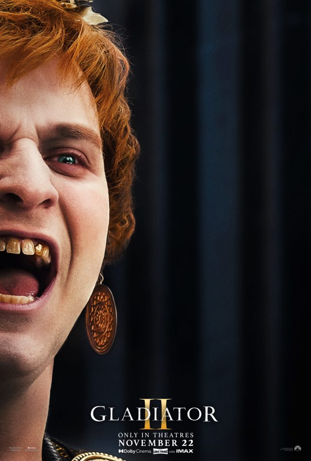 Fred Hechinger as Emperor Caracalla in Gladiator II.