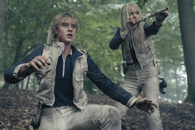 Joseph Zada as Haymitch Abernathy and McKenna Grace as Maysilee Donner in The Hunger Games: Sunrise on the Reaping.